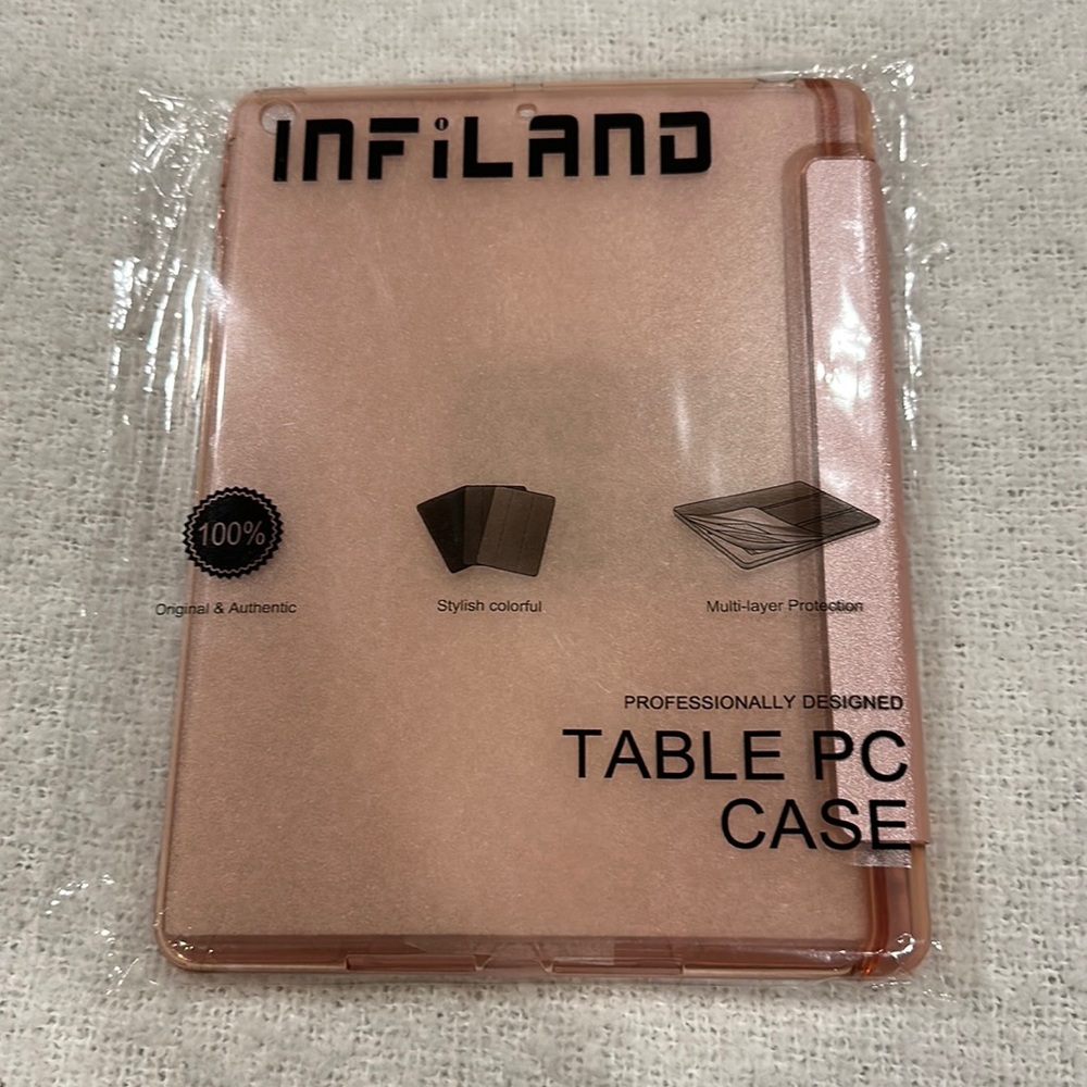 INFILAND Compatible with iPad 9.7 2018 Rose Gold
